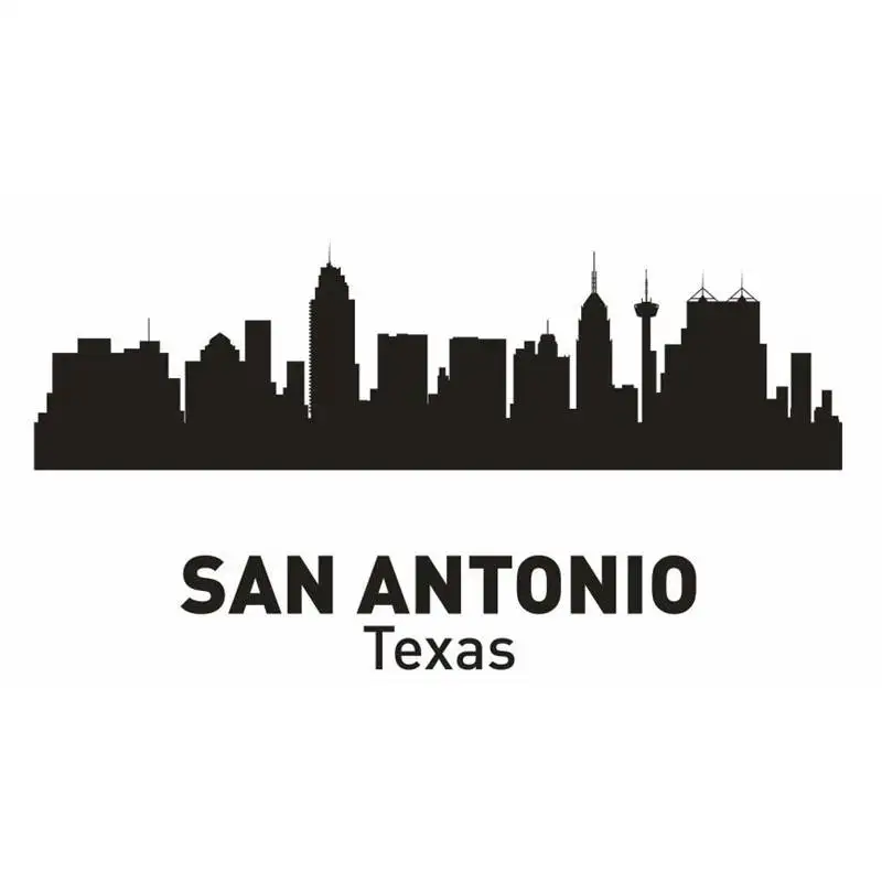San Antonio City Decal Landmark Skyline Wall Stickers Sketch