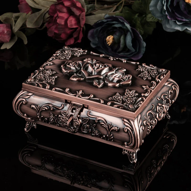 Classic Fashion Personalized Vintage metal jewelry case/ jewelry box