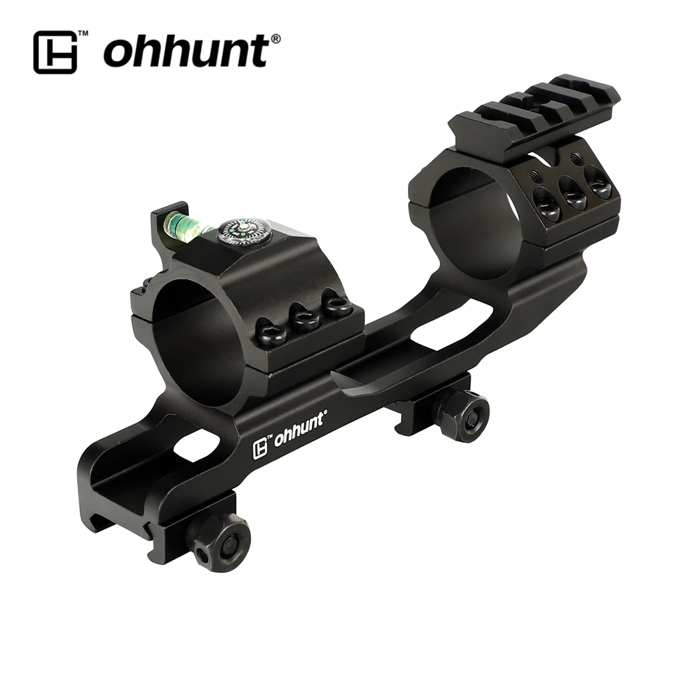 

ohhunt Bi-direction 25.4mm 30mm Offset Hunting Rifle Scopes Mount Rings Top with Bubble Level Compass Picatinny Weaver Rail