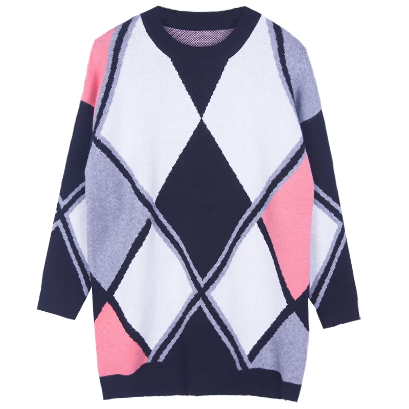 Suéter Y Larga Diamante En Rosado Retro Estilo Con Manga Coincidentes Suéteres El Diseño rojo Invierno De Punto Caliente Jasmine Comprobado EqwF6nBO