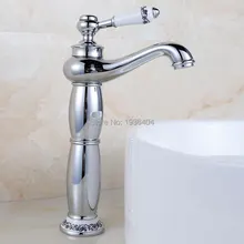 Хром краны ванной бассейна с фарфоровой латунным одной ручкой Torneira горячей и холодной краны 1125C