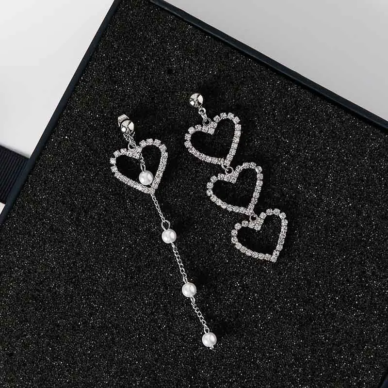 1 Pair Women Lady Girl Earrings Ear Stud Drop Pendant Heart Shape Rhinestone Jewelry M8694 | Украшения и аксессуары