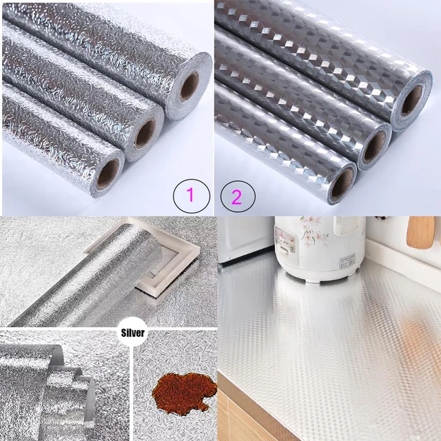 Aluminum Oil Proof Sticker Home Kitchen Orange Peel Lines ...