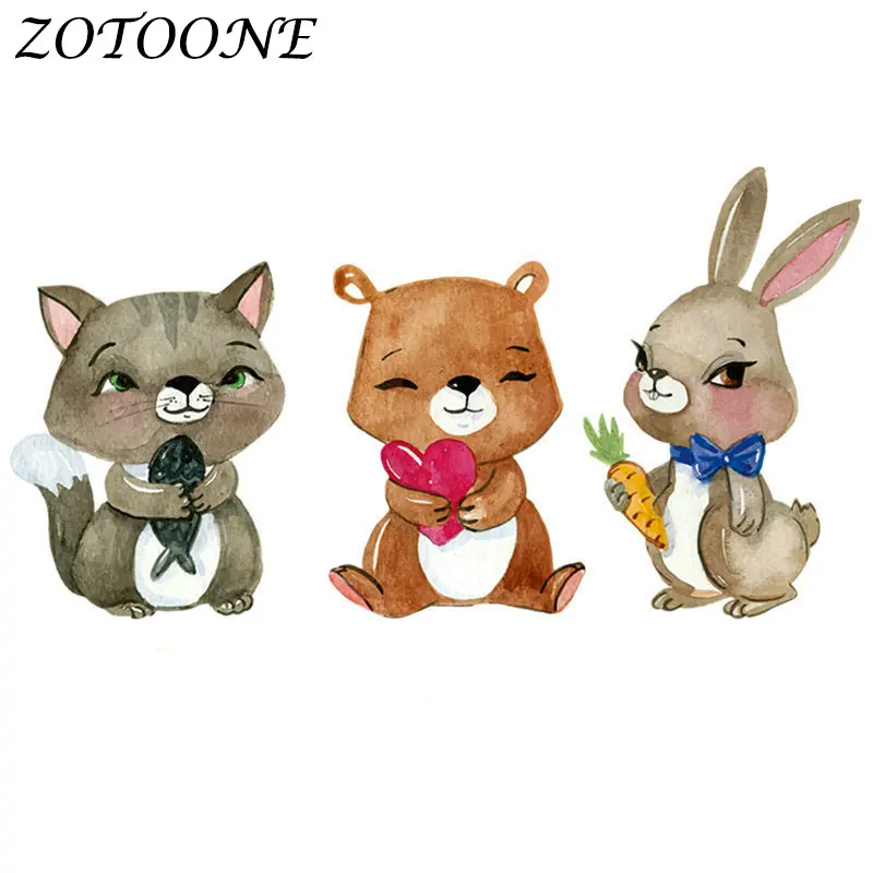 

ZOTOONE DIY Heat Transfer Iron on Patches for Clothing Egg Rabbit Stickers on Clothes Iron on Transfer Applique Children's Wear