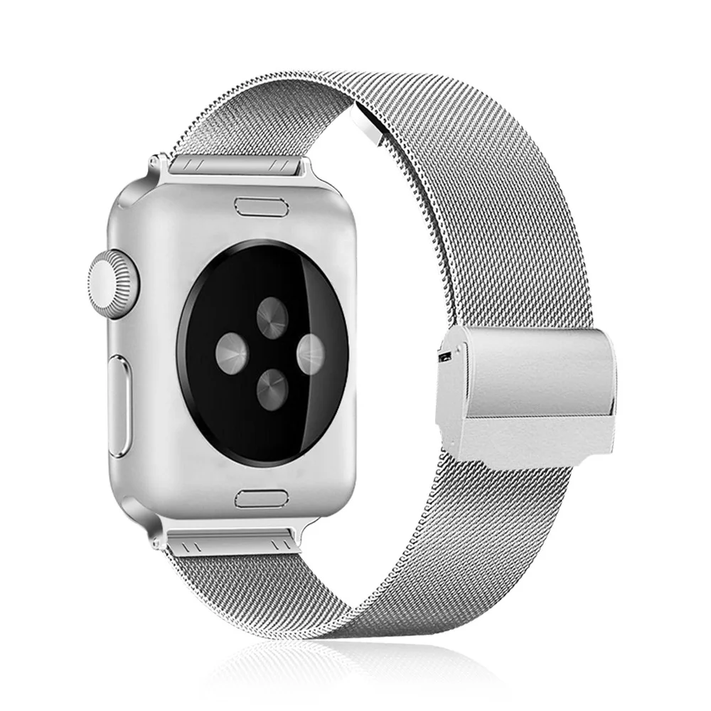 Модный ремешок из нержавеющей стали Миланский Apple Watch 38 мм 40 мм 42 мм 44 мм металлический ремешок для часов iWatch Series 1/2/3/4