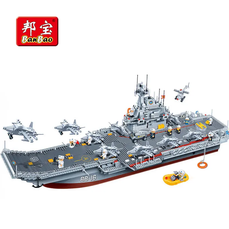 

BanBao 8419 Military Army Carrier Aircraft Building Blocks Compatible With Legoe Educational Bricks Boy Kids Children Toy Model
