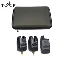 Беспроводной цифровой водостойкий светодиодный сигнализатор для рыбалки, 2 рыболовных укуса+ 1 приемник, чехол для ловли карпа