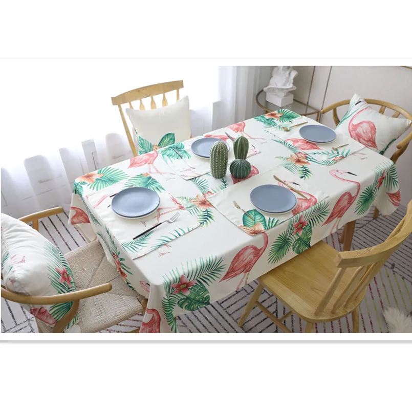 

New INS Nordic Flamingo Tablecloth/Placemat/Pillow Cover Table Cover Table Cloth Rectangular/tafelkleed Rond Home Decoration