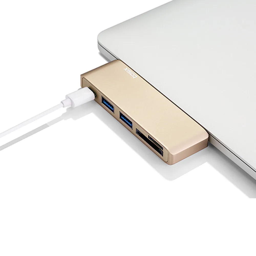 Kinganda usb-хаб высококачественный алюминиевый сплав 5в1 Тип C до USB3.0+ Тип C+ кардридер адаптер концентратор для Macbook PC BK#3 L0405