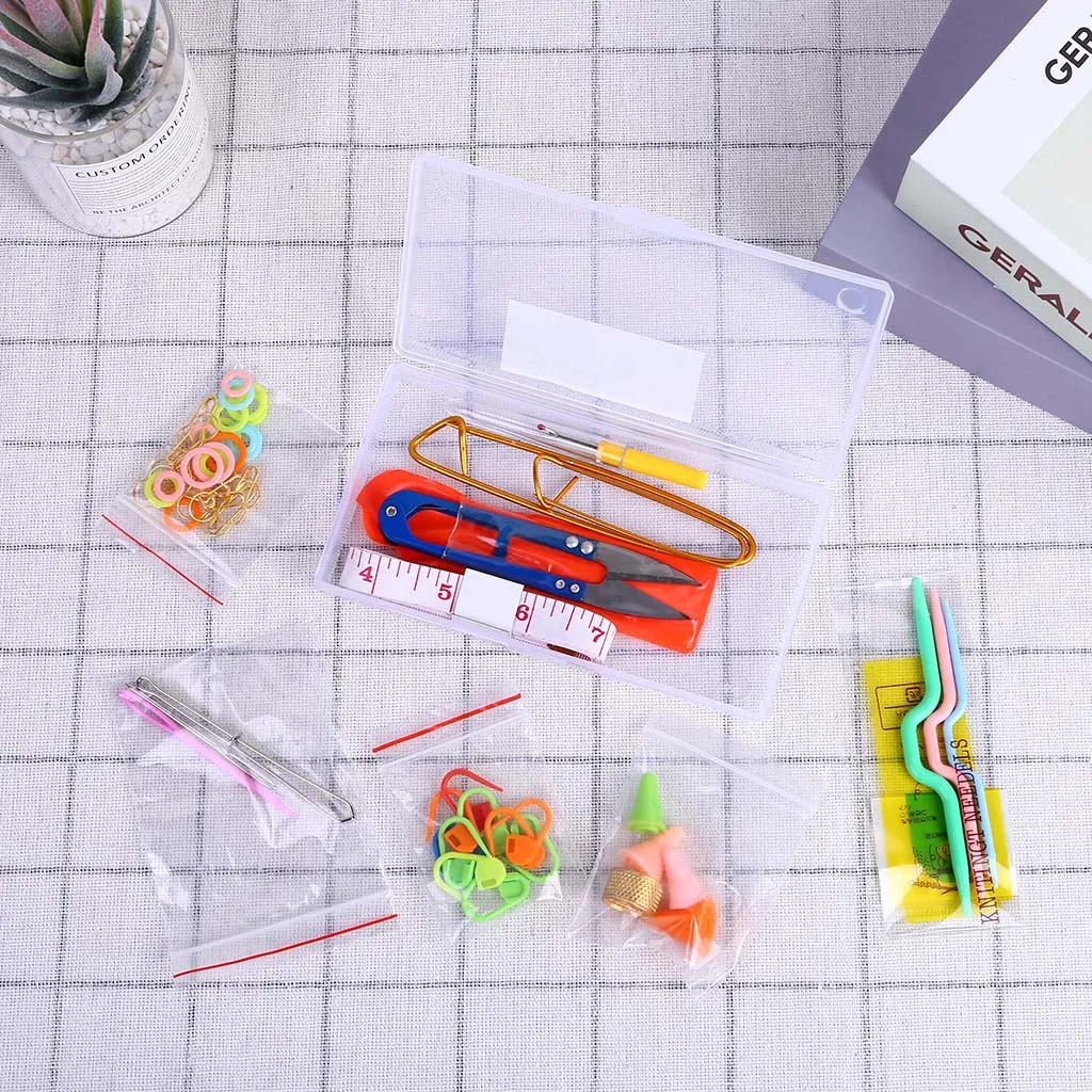 

ISHOWTIENDA 2019 1 Set Knitting knit craft Accessories Supply Set Basic Tools Kits Lots with Case Hot sale