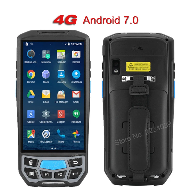  4G Android7.0 rugged nfc rfid reader 2d barcode scanner all in one handheld smartphone rugged andro