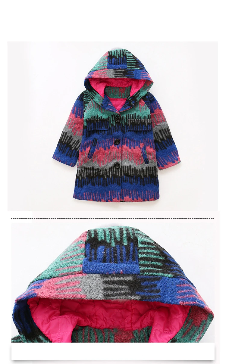Baby Jackets Wool Coats Girls Children's Warm Winter overcoat fashion Hooded quilted long down Coats For Teenage 5-14Y kids clothing (10)