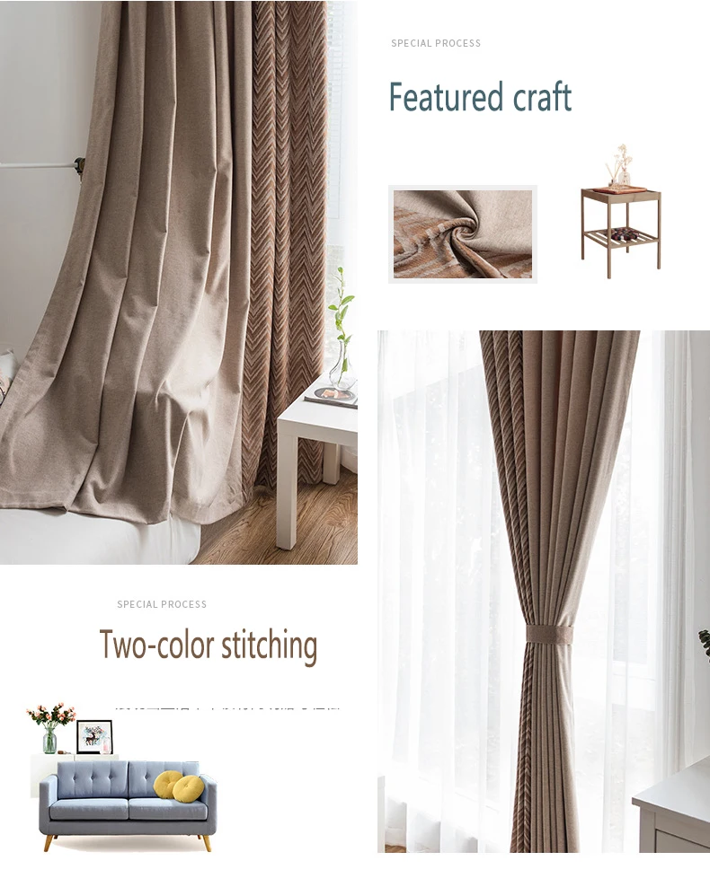 Top Solid Color Faux Linen Blackout Curtains for Living Room Modern Curtains for Bedroom Window Curtains kitchen Curtains Blinds 31