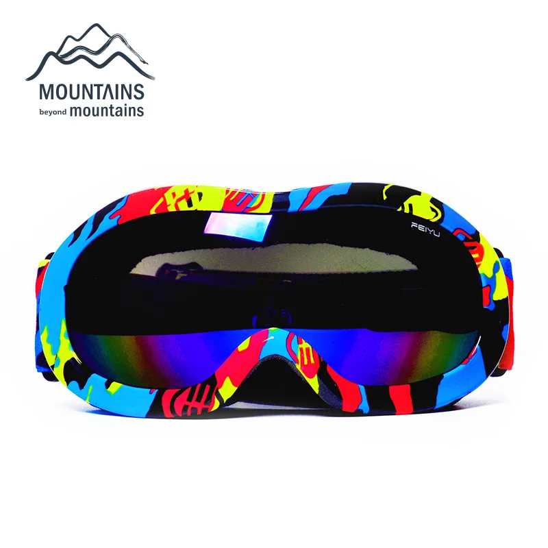 Professional Kids Ski Goggle Colorful Anti Fog Anti UV Children Skiing