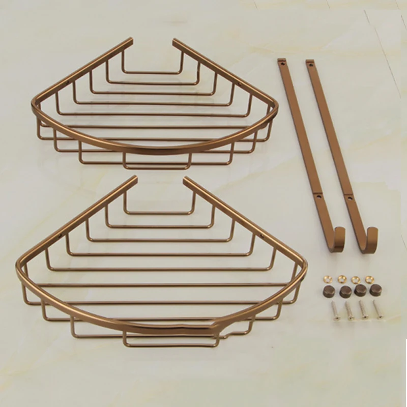 Ванная комната полки косметических 2 слоя углу настенный держатель для туалетнных принадлежностей шампунь подвесная полочка корзина для