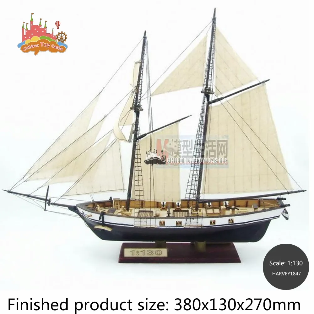 

NEW Assembly Model kits Classical wooden sailing boat model HARVEY1847 scale wooden model