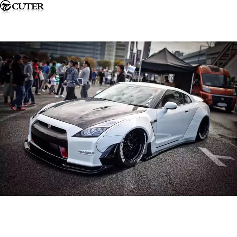 GTR GT-R R35 LB автомобильный комплект кузова из углеродного волокна+ FRP широкий комплект кузова передний бампер задний диффузор спойлер для Nissan GTR R35 09-15