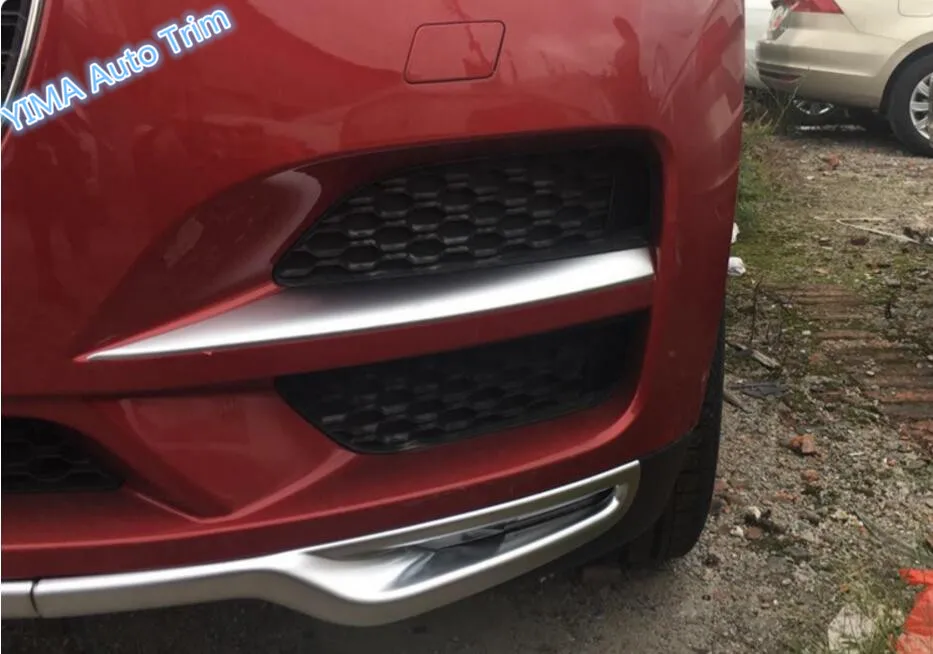 

Lapetus Car Styling Front Head Grille Racing Grill Air Scoop Fog Lamp Lights Frame Cover Trim For Jaguar F-Pace 2017 2018 2019