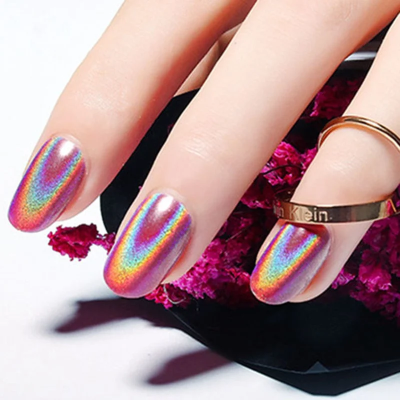1 коробка ногтей глиттер порошок радуга с неоновым эффектом Nail произведение искусства украшения Chrome ногти пыль маникюр