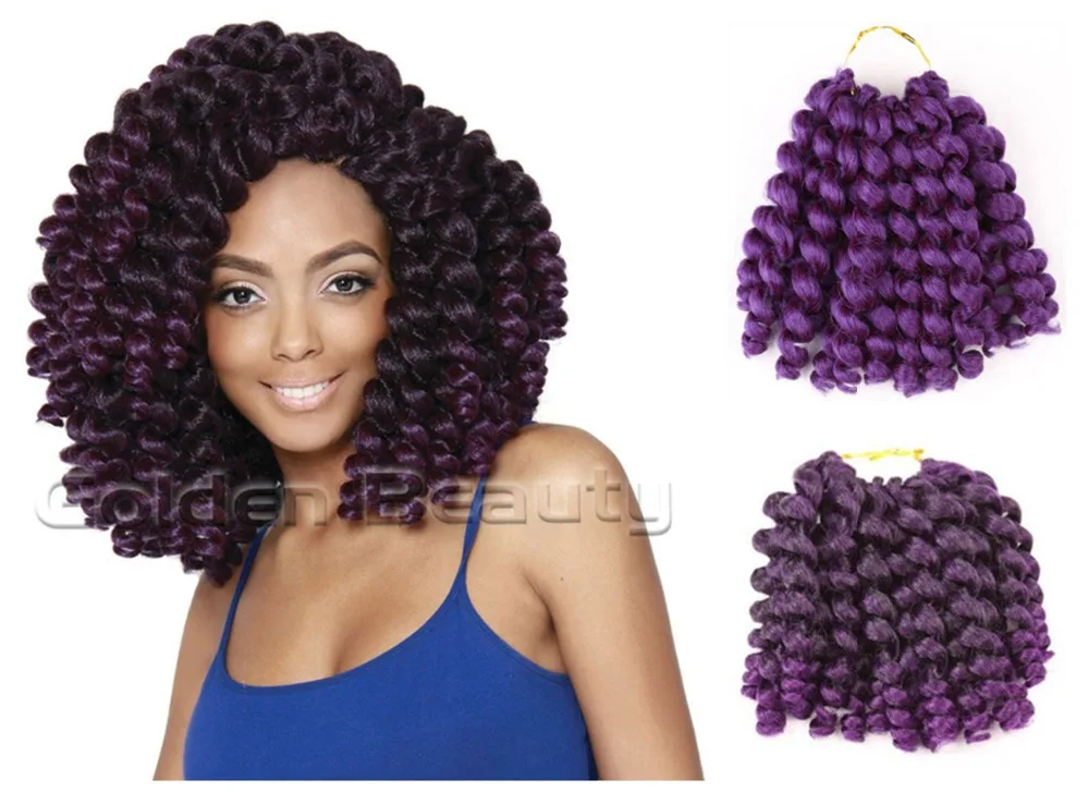 8-10 inch  Wand Curl Crochet hair extensions Ombre Havana mambo twist braiding hair Synthetic Crochet Braids hair extensions