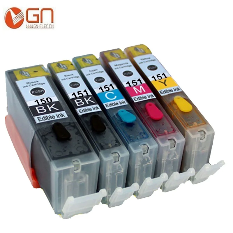 GN PGI 150 картридж со съедобными чернилами для принтера Canon PIXMA MG5410 MG5510 MG5610 MG6410 MG6610 IP7210 MX721 IX6810 Опи 150XL CLI 151 принтер - Цвет: 1 set