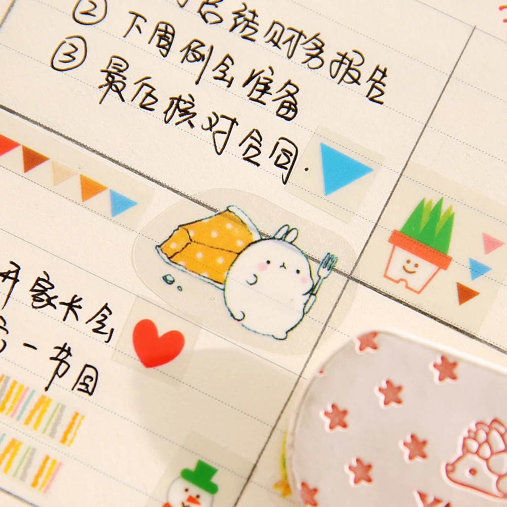 6 шт/лот Симпатичные Molang кролик стикеры на ПВХ бумаге Diy украшения липкий альбом Дневник для скрапбукинга, школьные принадлежности