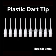 Высокое качество 100 шт./компл. 6 мм Толстая резьба паз 28 мм нейлон/пластик мягкий наконечник точек и электронных Дартс белого цвета
