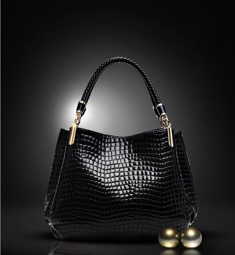 Дизайнерские сумки из кожи аллигатора, женские кожаные сумки, испанский бренд, роскошные женские ручные сумки, модная сумка на плечо, черная сумка, L8-38