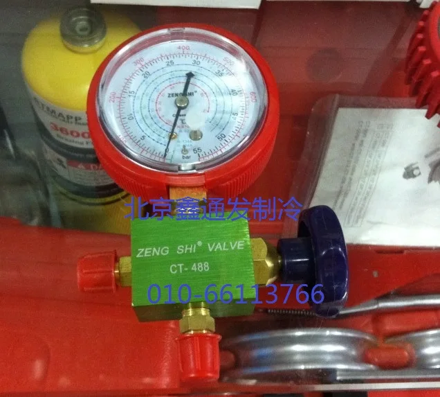 

R22 / R410 refrigerant table valve one common gauge of air conditioning refrigerant liquid form single table valve