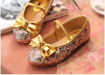 

Girl Shoes Princess Sequins Shoes Bling Shiny Sequins Bow Dress Shoes 3 Colors