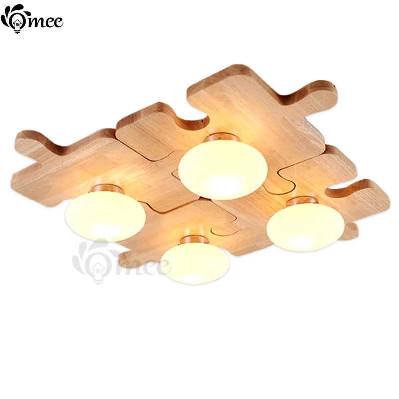 

Creative DIY Wood Ceiling Lights Lamp , Free Combination Joining Together Ceiling Lighting Bedroom Fixture Install E27 LED Bulb