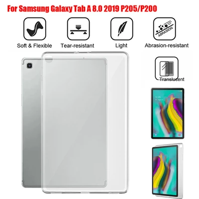 Задняя крышка для планшета для Samsung Galaxy Tab S5e T720 T725/Tab A SM-T510/515 Tab A P205/P200 TPU гель кремний чехол s30 - Цвет: 8.0  inch P205 P200