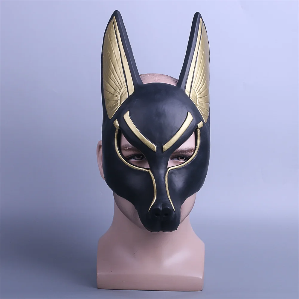 Египетская Anubis косплей маска для лица ПВХ Canis spp голова Волка животных бутафория для маскарада вечерние Хэллоуин нарядное платье мяч