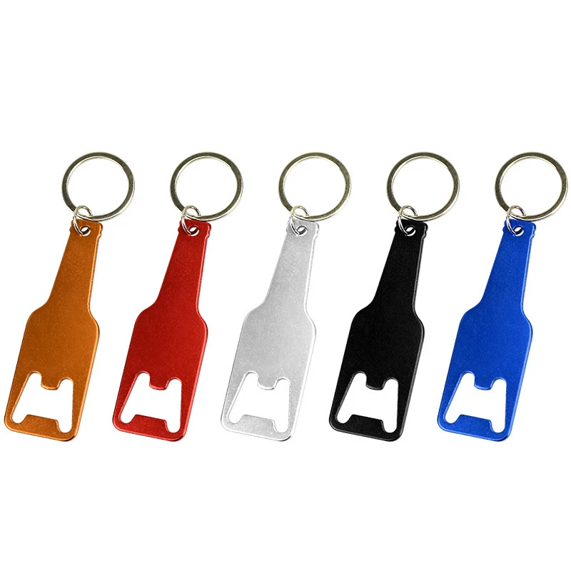 

100pcs Aluminum Alloy Cork Screw MultiFunction Wine Cap Opener OK Beer Cap Bottle Opener Keychain Kitchen Bar Tools Accessories