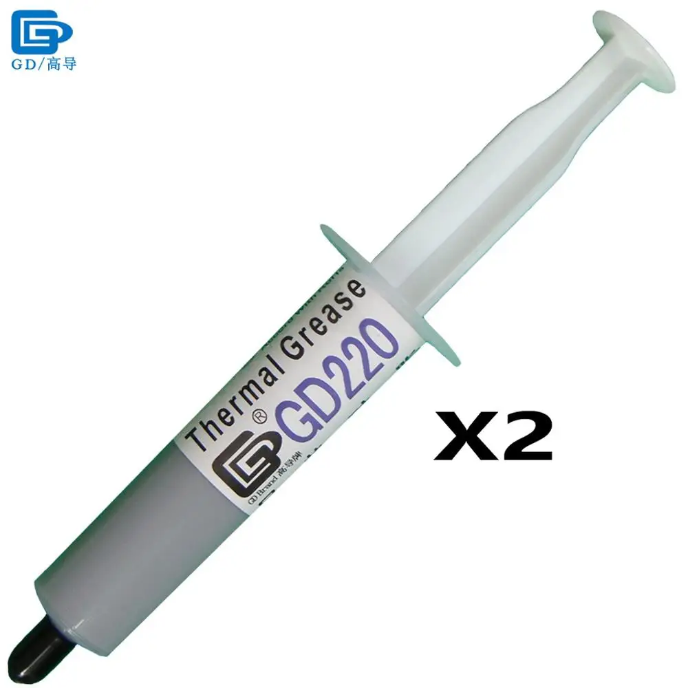 

GD Brand Thermal Conductive Paste Grease Compound Silicone GD220 Heatsink Plaster 2 Pieces Net Weight 15 Grams Gray For LED SY15