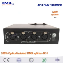 DHL Бесплатная доставка 100% Оптический изолированный DMX Splitter 4 dmx-сплиттер для сцены свет