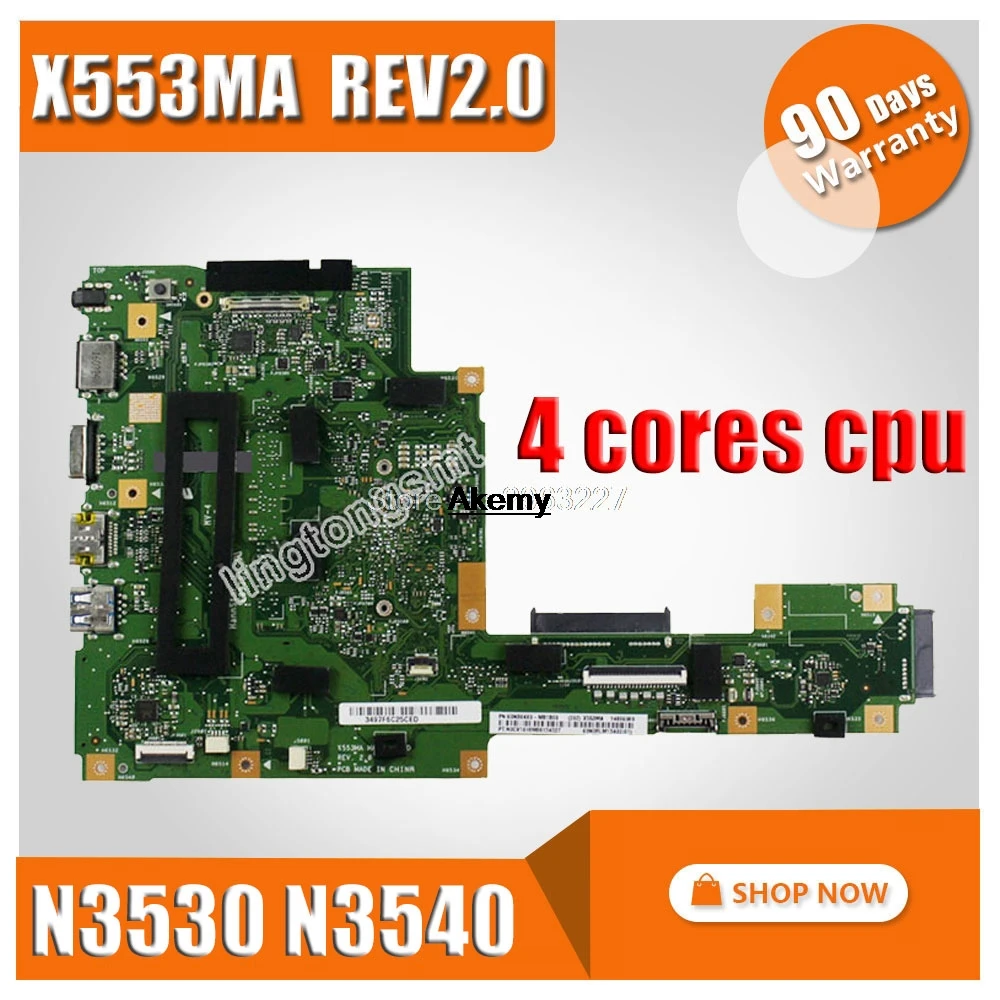 Продажа X553MA материнская плата N3530 N3540 для ASUS A553M D553M F553M K553M X503M Материнская плата ноутбука X553MA материнская плата X553MA материнская плата