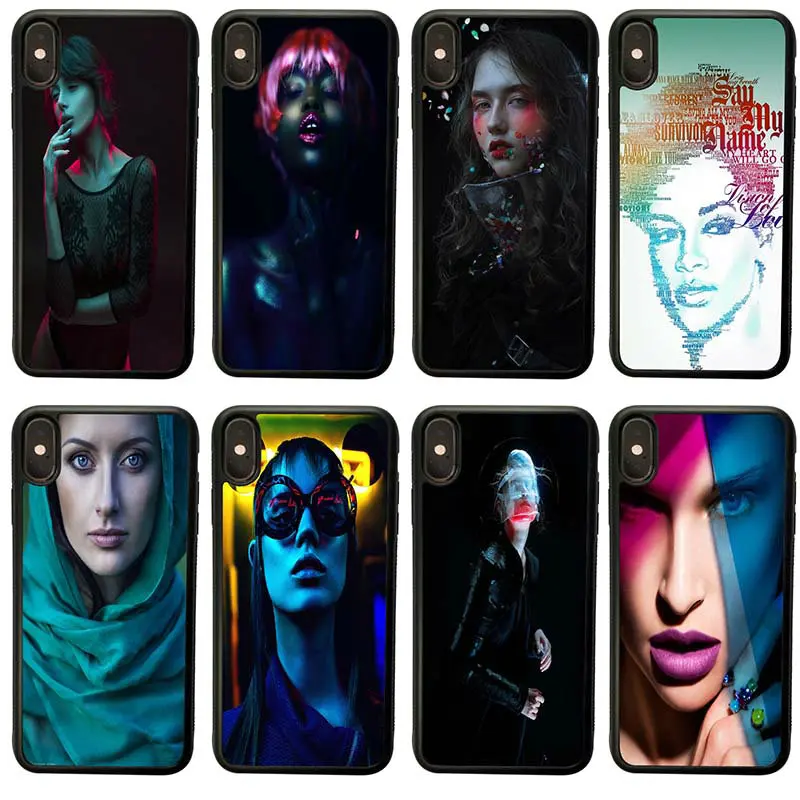 Чехлы с рисунком для iphone X XS Чехол мобильного телефона Черная задняя крышка