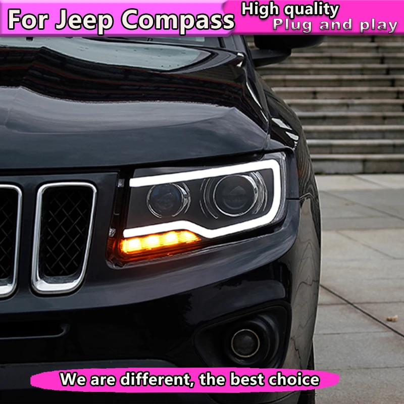 Автостайлинг фары для JEEP Compass 2011 2012 2013 2014 2015 светодиодный ная фара компаса