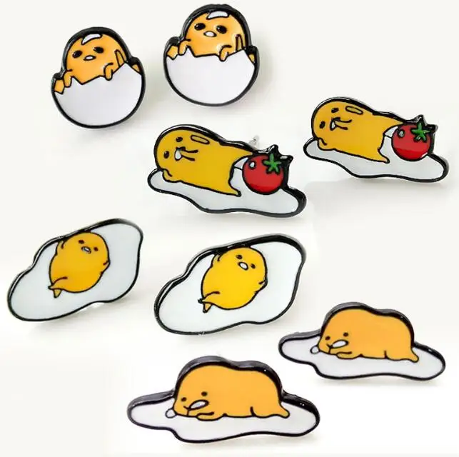Новинка, 12 пар, Мультяшные микс, японское аниме, сережки яйцо, мультфильм для женщин, девочек, детей, милые подарки,, M-212