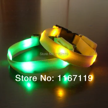 

Wholesale 10pcs/lot 2014 New Cute Flashing Hot Pet Dog Cat Nylon Glowing Flashing Dog Collars Pet Products 8 colours