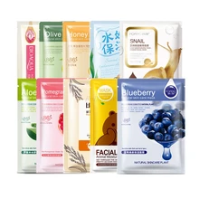 HanChan 10Pcs/Lot sheet mask Skin Care Plant Facial Mask Moisturizing Oil Control Blackhead Remover Wrapped Mask Face Mask