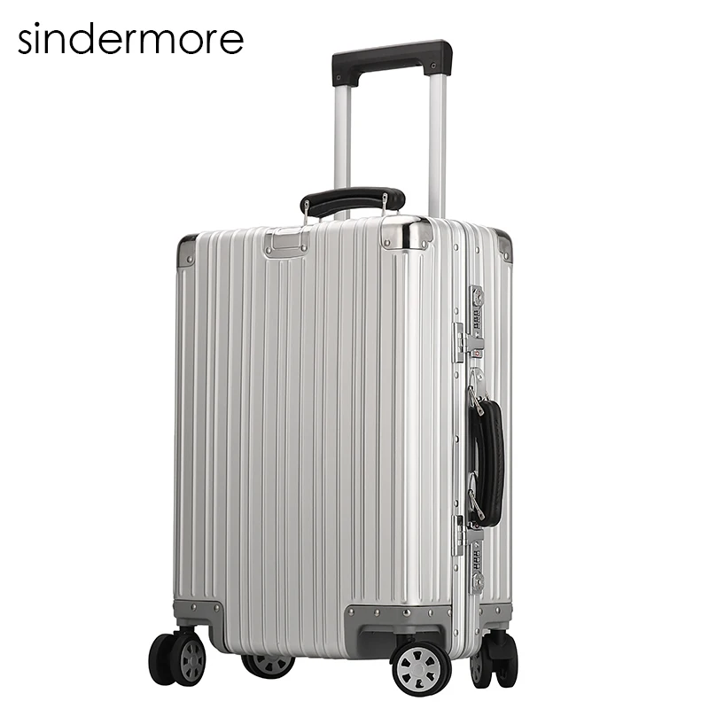 

Sindermore 100% Full Aluminum Luggage 20" Carry One Cabin 25 29 Checked Luggage Travel Trolley Rolling Hardside Luggage Suitcase