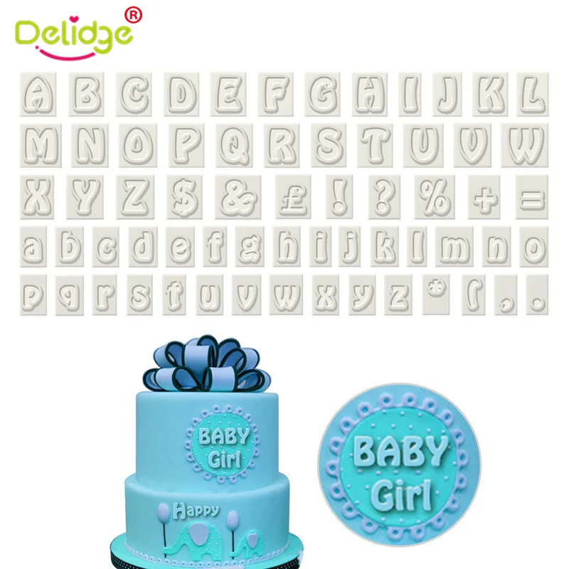 

64 Characters Upper Lower Case Alphabet Letters For Fondant Tool Baking Cake Mold Plastic Cookie Cutter Set Paw Print Mould