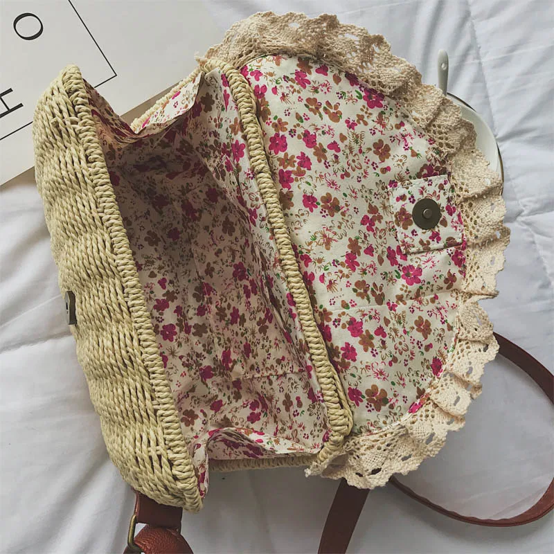 Женские кружевные соломенные сумки, популярные женские сумки для отдыха, летняя популярная женская тканевая сумка на плечо, дорожная пляжная Повседневная сумка