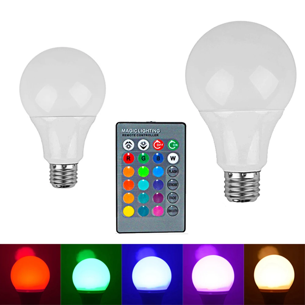 Rayway E27 RGB LED Bulbs Remote Control Ball Light Bulb 16 Colors