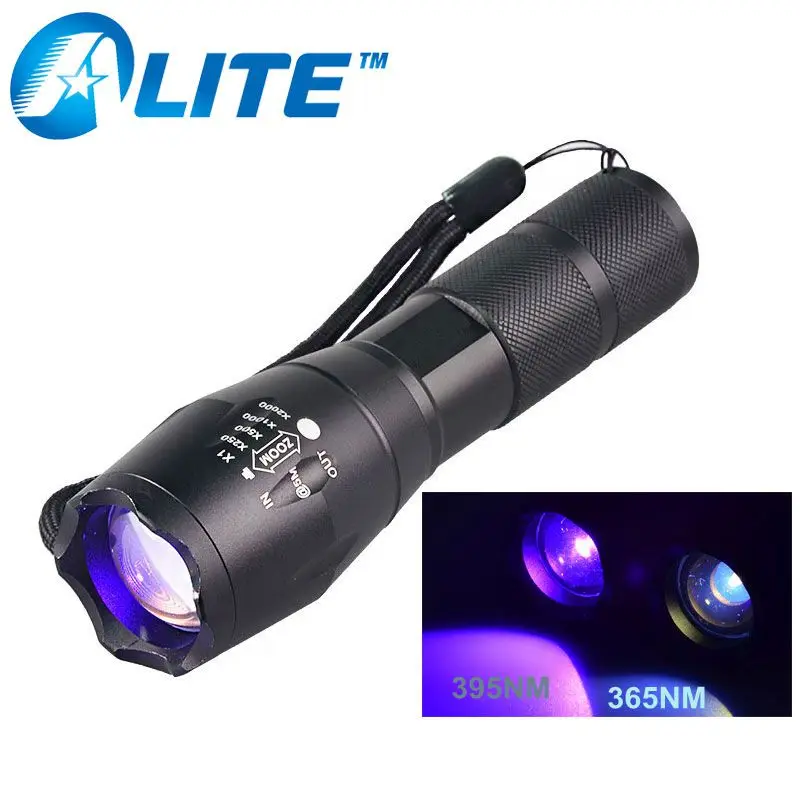 Ultraviolet 365nM 395nM 4W Power LED Aluminum Zoom UV flashlight lamp Black light Torch Ultraviolet 365nM 395nM 4W Power LED Aluminum Zoom UV flashlight lamp Black light Torch