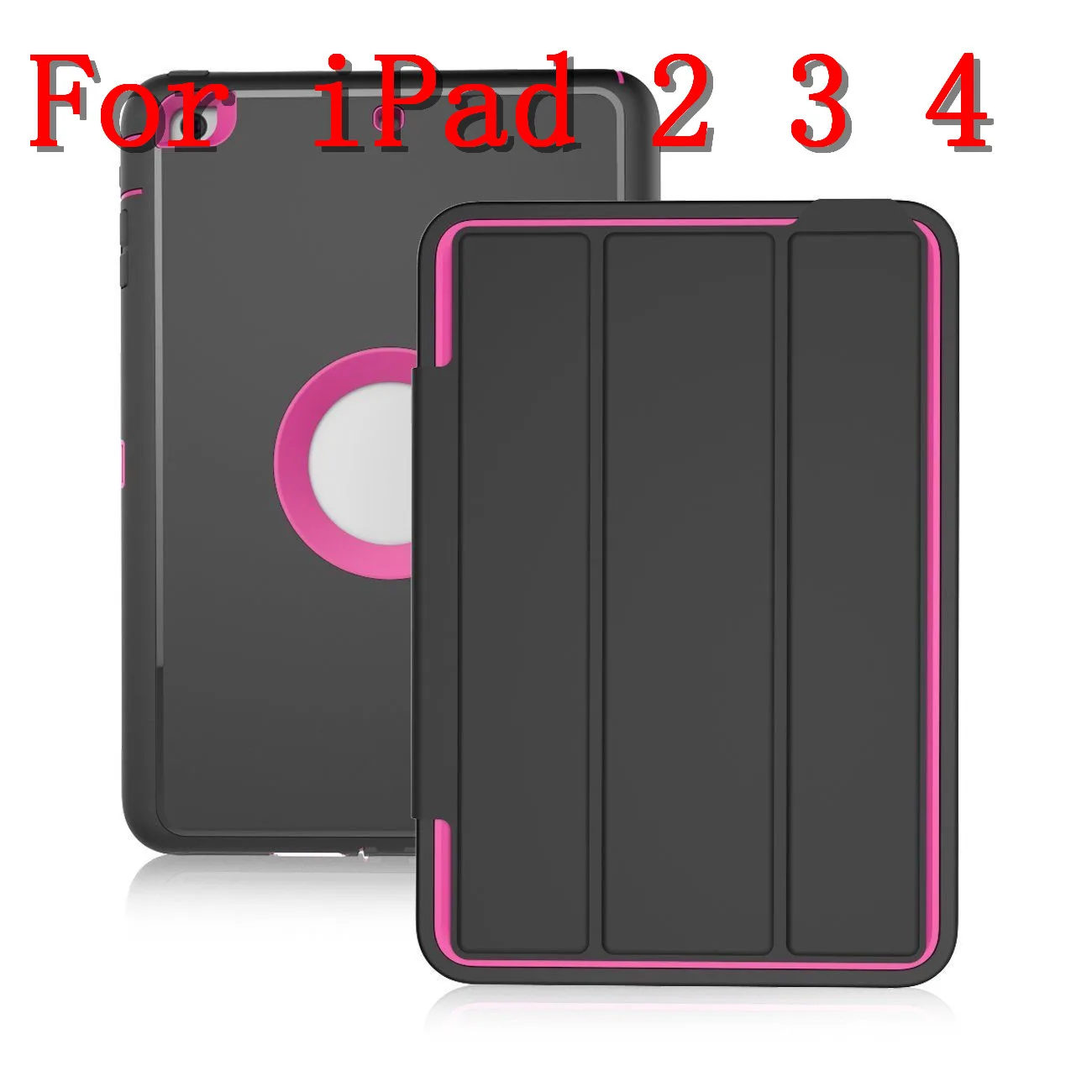 Для Apple iPad 2/3/4 c Retina, безопасно для детей Броня противоударный Heavy Duty Силиконовый Футляр стенд неделю спать Чехол для iPad 6 Air 2 - Цвет: 1