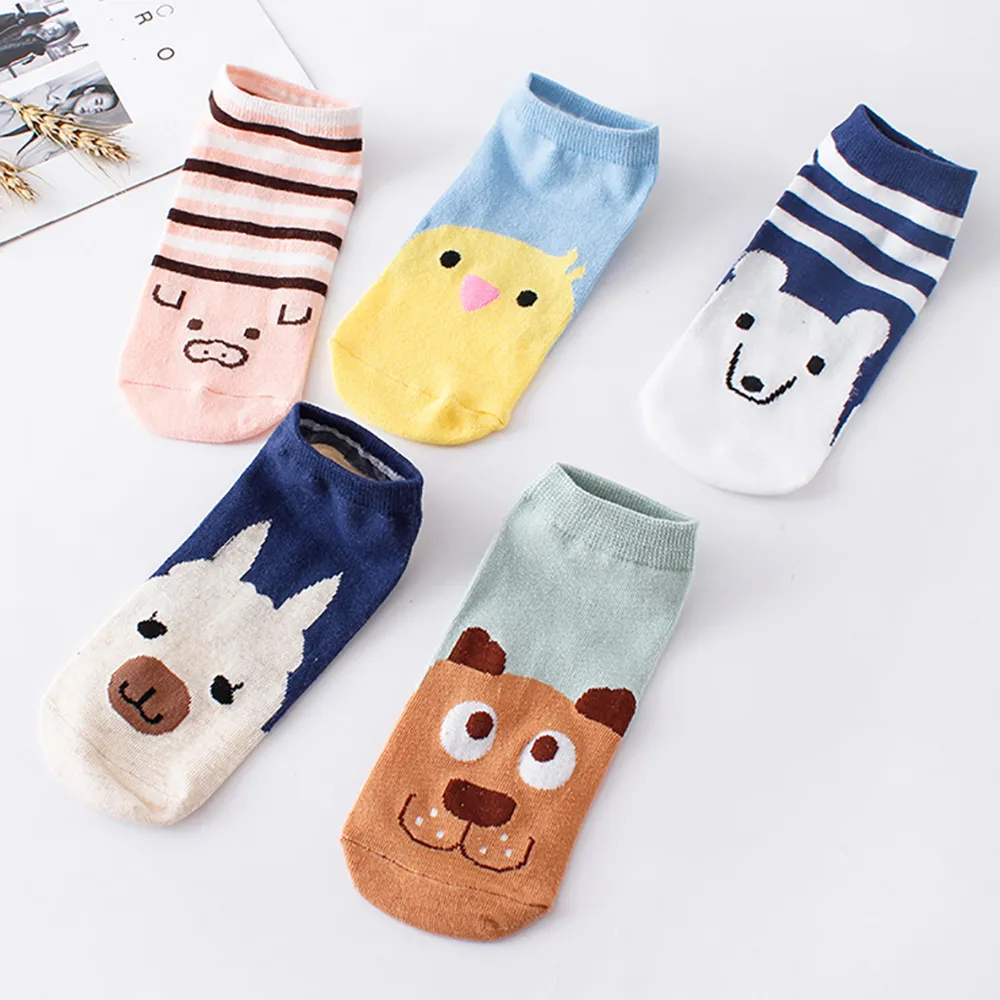 Feitong 1Pairs Women Funny Ankle Sock Comfortable Cartoon Cute Student