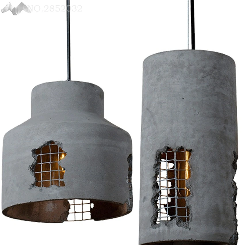 JW Америка ретро промышленная цементная люстра железная Подвесная лампа для ресторана бара кафе отеля домашнего внутреннего освещения украшения